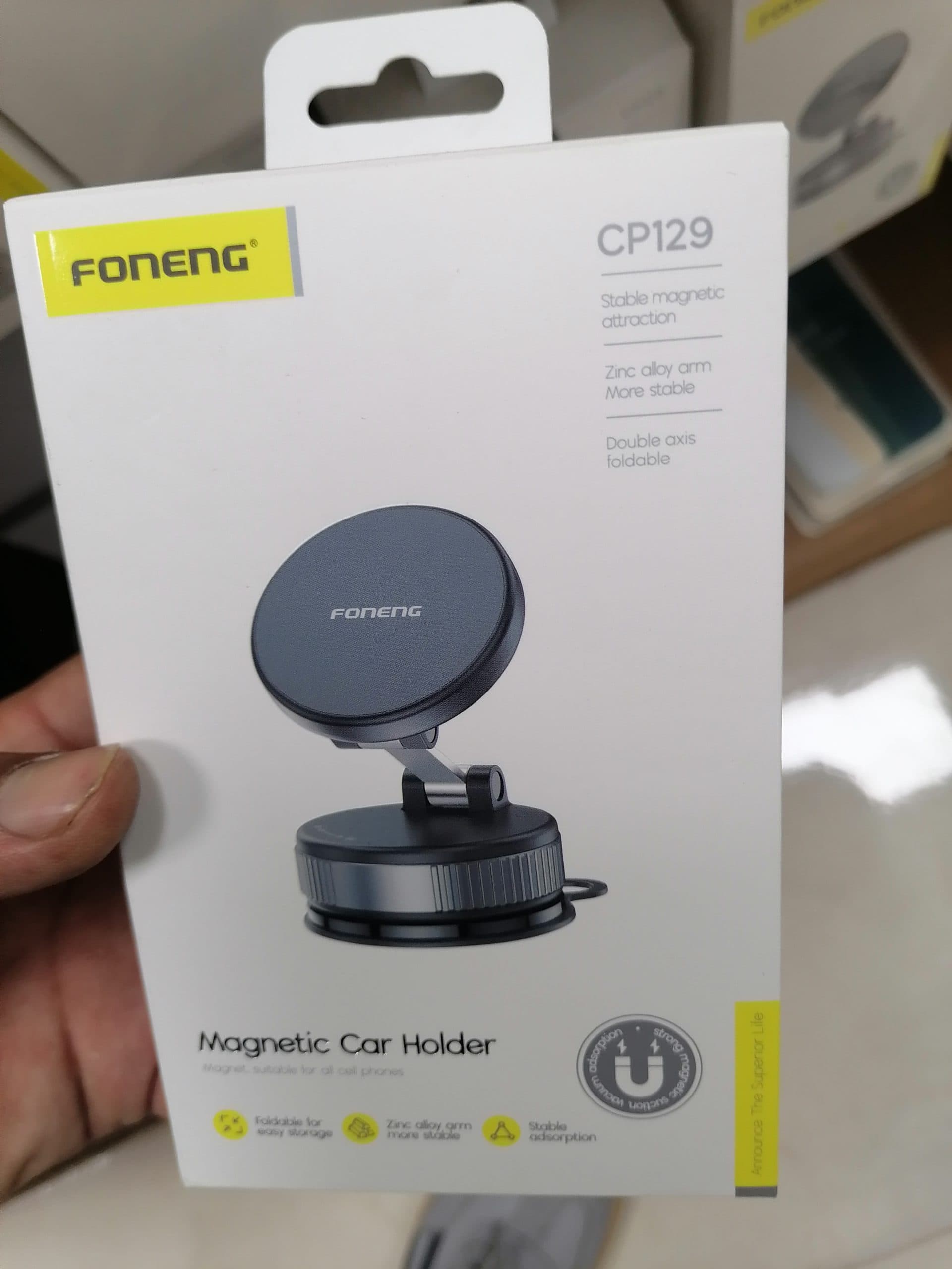 هولدر و استند مگنتی مخصوص ماشین FONENG فوننگ مدل CP129 با طراحی تاشو و پایه وکیومی اورجینال (عمده و تک)