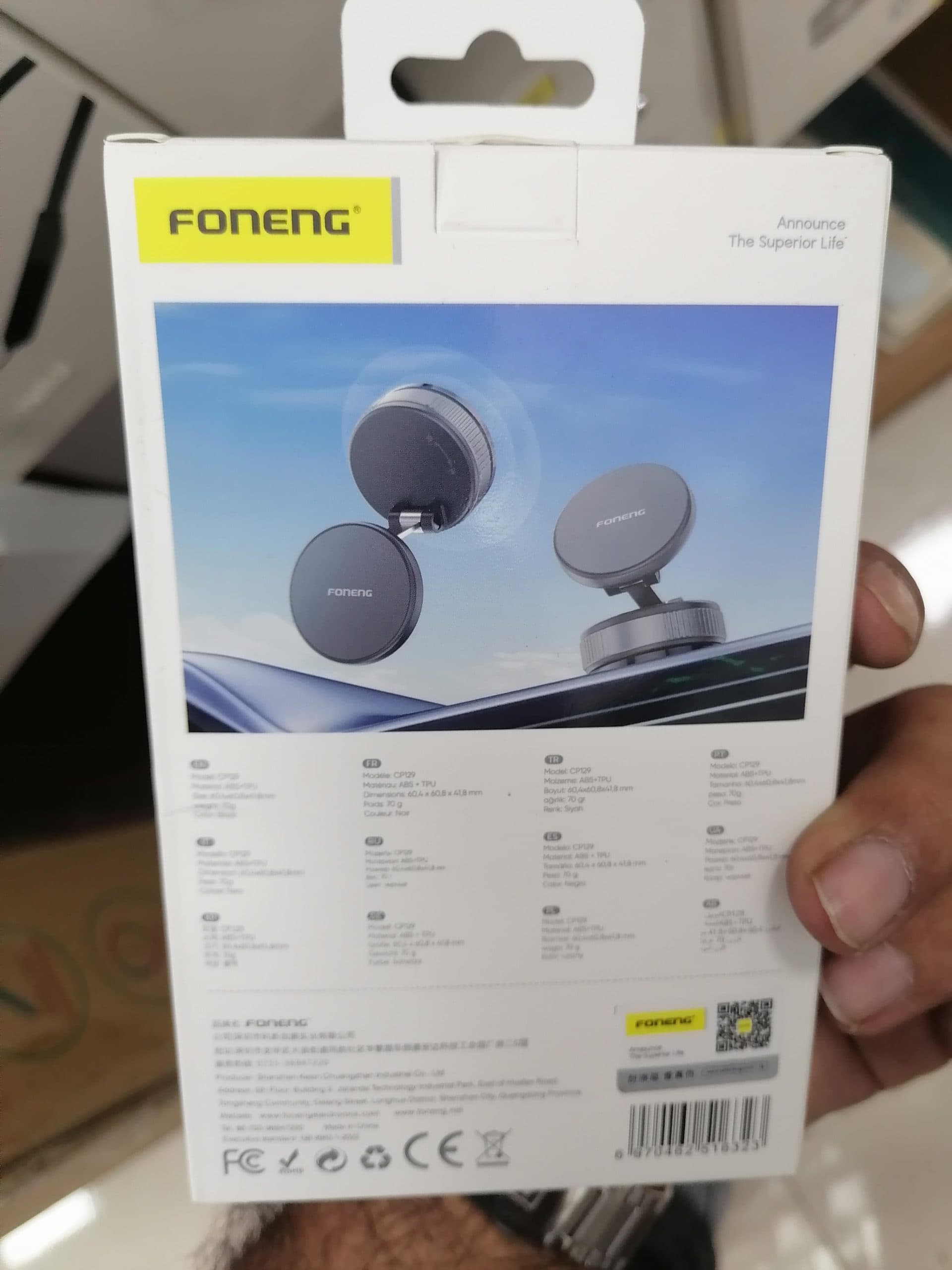 هولدر و استند مگنتی مخصوص ماشین FONENG فوننگ مدل CP129 با طراحی تاشو و پایه وکیومی اورجینال (عمده و تک) — تصویر ۲