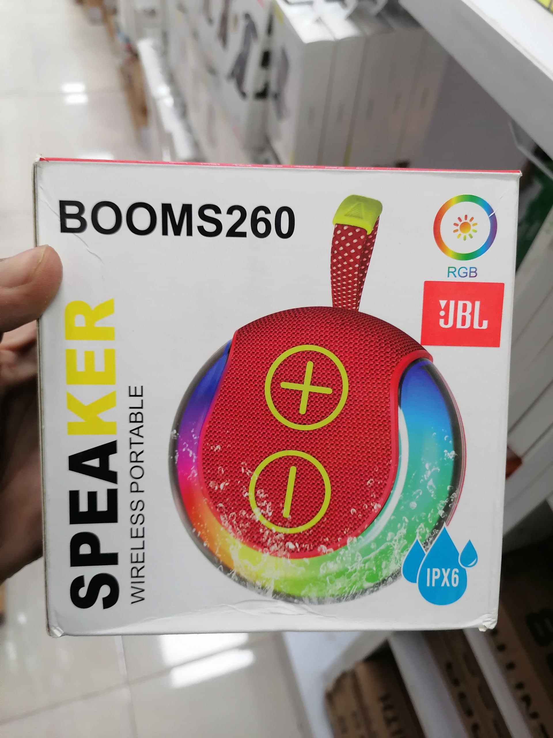 اسپیکر بلوتوثی قابل حمل JBL مدل BOOMS260 با نورپردازی RGB (عمده و تک)