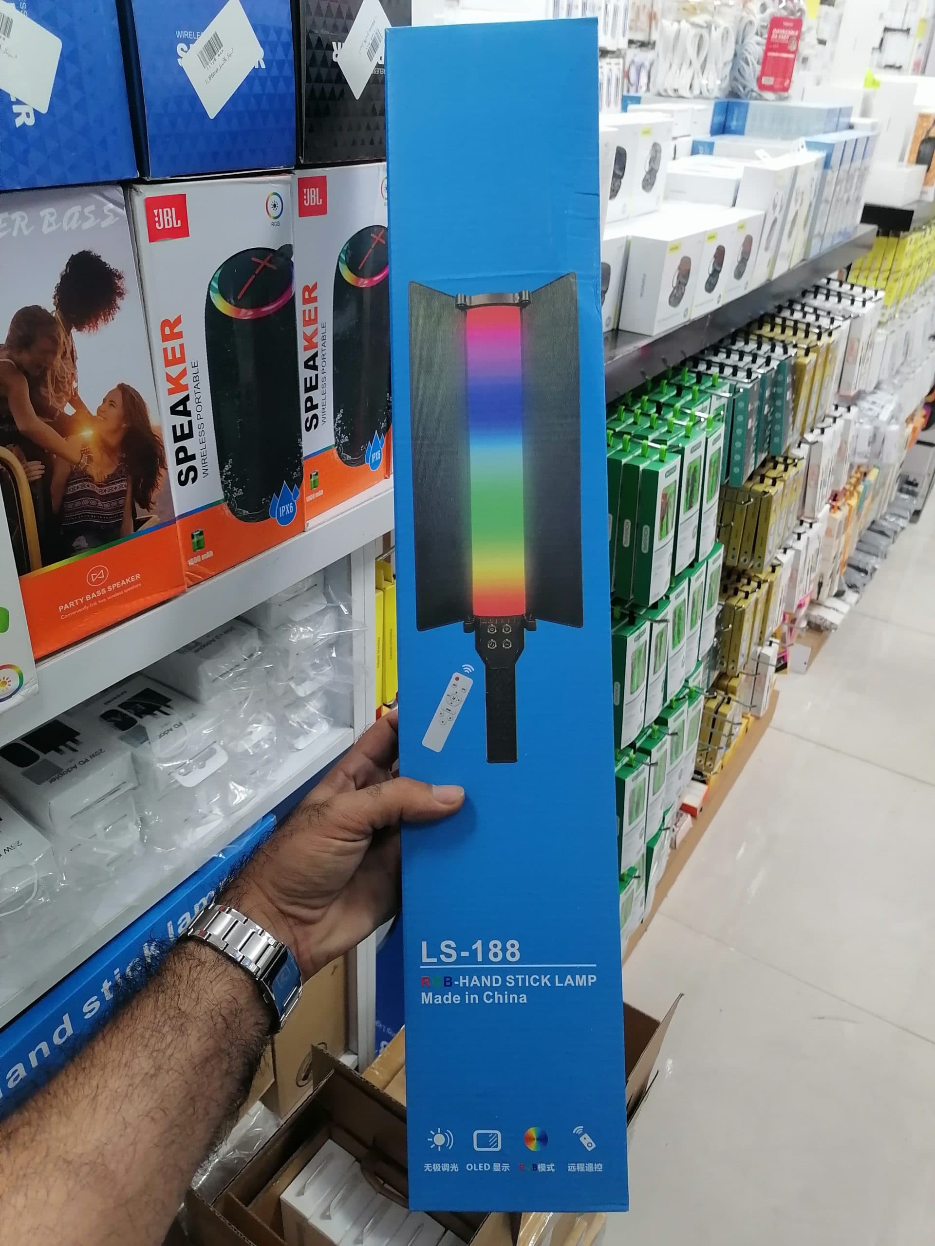 نور باتوم لایت حرفه‌ای اورجینال DKAY مدل LS-188 RGB با ریموت کنترل و نورپردازی رنگی |اورجینال(عمده و تک)