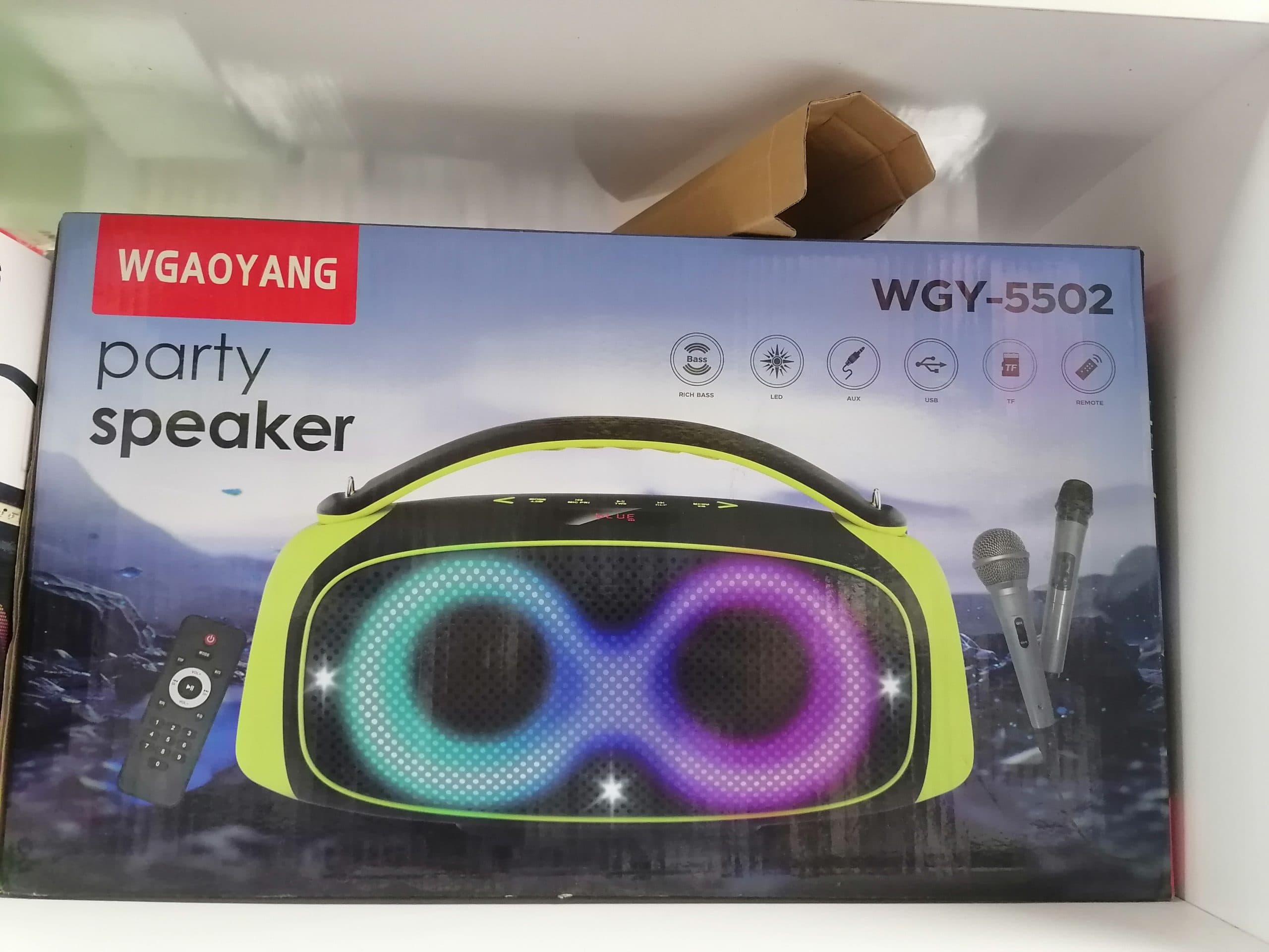 اسپیکر پرتابل حرفه‌ای اورجینال WGAOYANG مدل WGY-5502 با توان ۶۰ وات و میکروفون |اورجینال(عمده و تک)