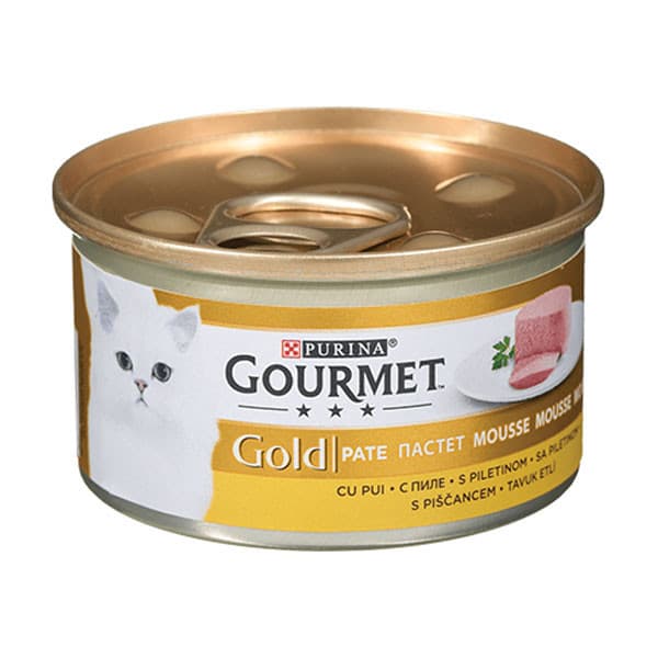 کنسرو غذای گربه گورمت با طعم گوشت مرغ Gourmet chicken وزن ۸۵ گرم