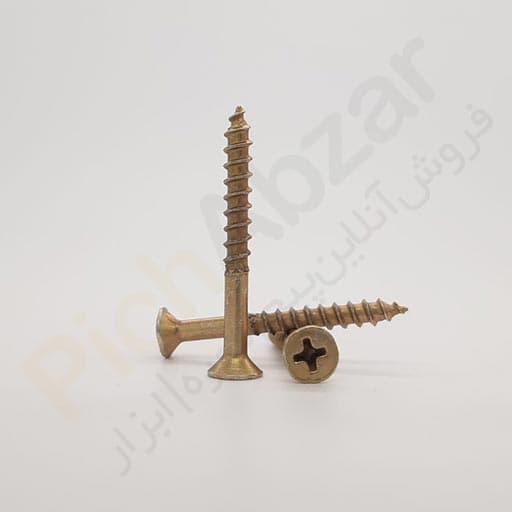 پيچ چوب چهارسو 12*3(7سانت) زرد ايرانی کارتنی — تصویر ۲