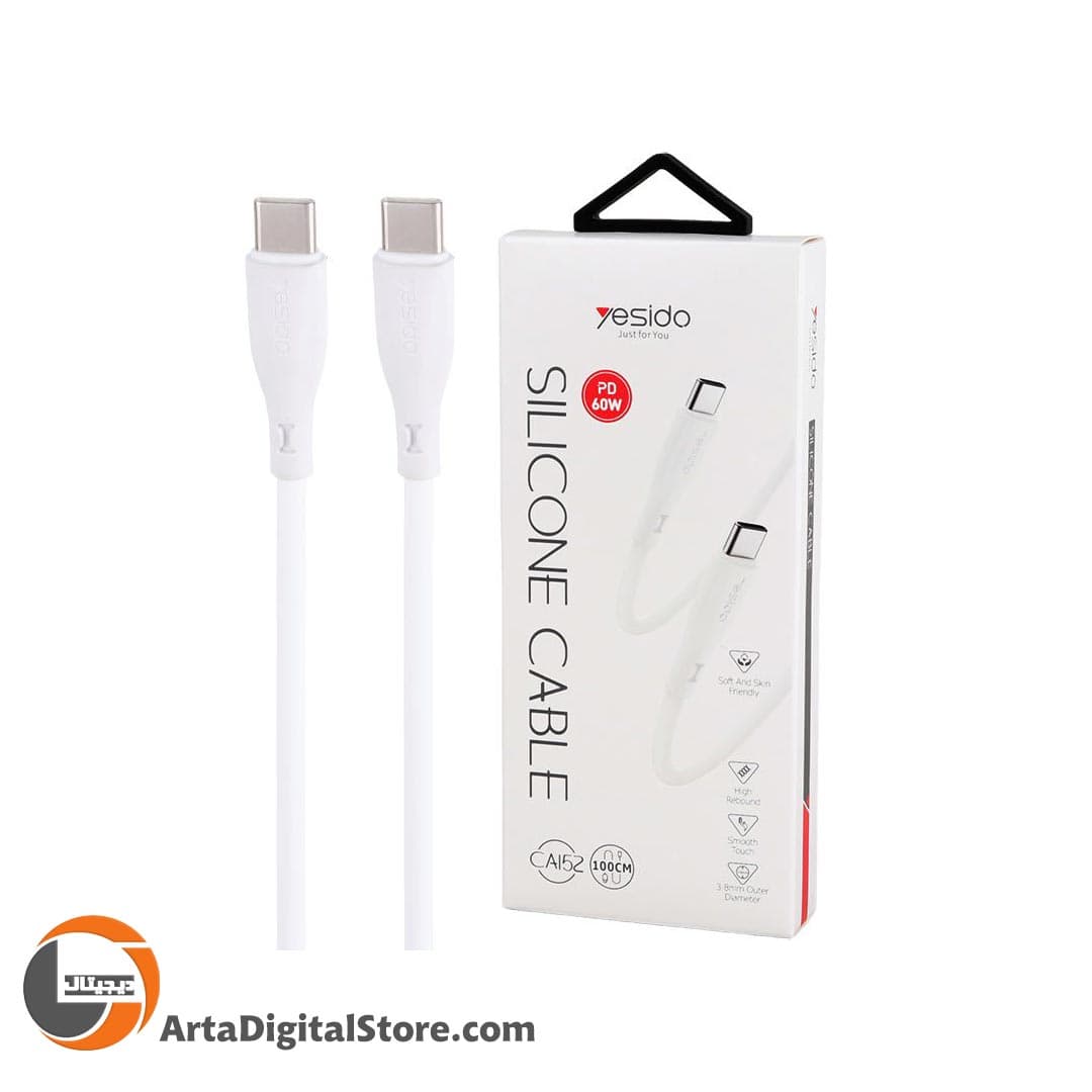 کابل تایپ سی Yesido CA152 Type-C to Type-C PD 60W m Fast Charging Cable Black