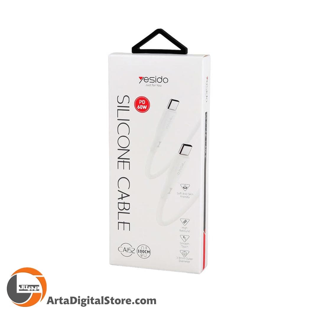 کابل تایپ سی Yesido CA152 Type-C to Type-C PD 60W m Fast Charging Cable Black — تصویر ۲