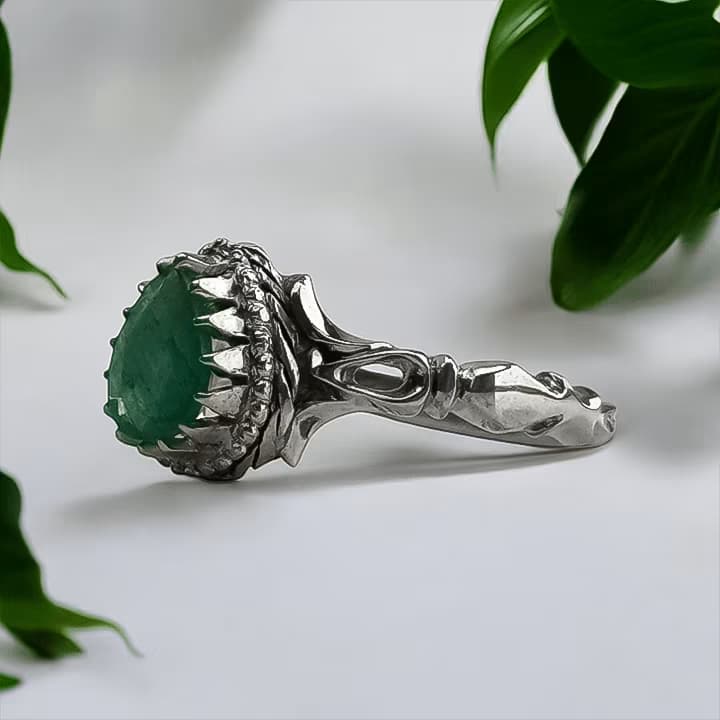 انگشتر زمرد-مدل R1557 — تصویر ۴