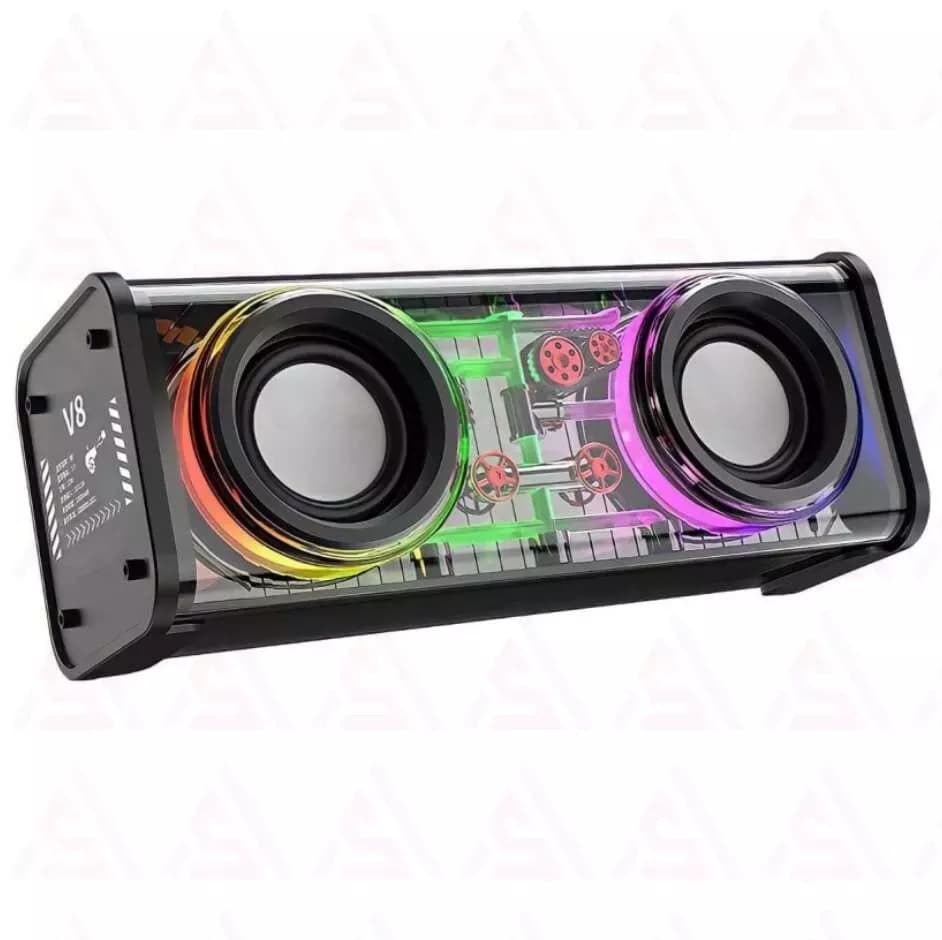 اسپیکر بلوتوثی مدل RGB V8 دارای رقص نور