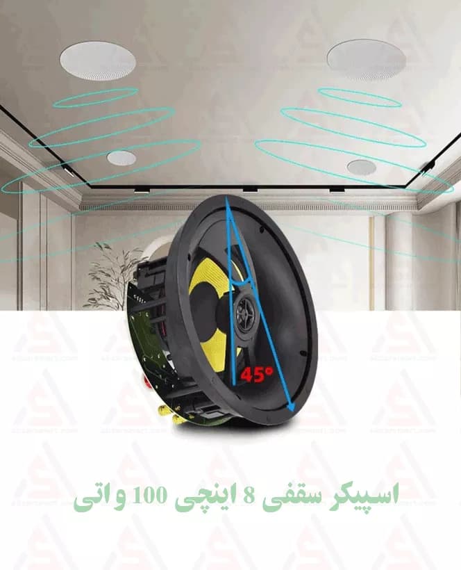 اسپیکر سقفی قدرتمند ۱۰۰ وات مدل ۹۱۸ با تیوتر — تصویر ۴