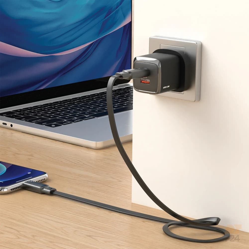 کابل شارژ تایپ سی به لایتنینگ گرین لاین مدل GNTPE1MC2LBK — تصویر ۶