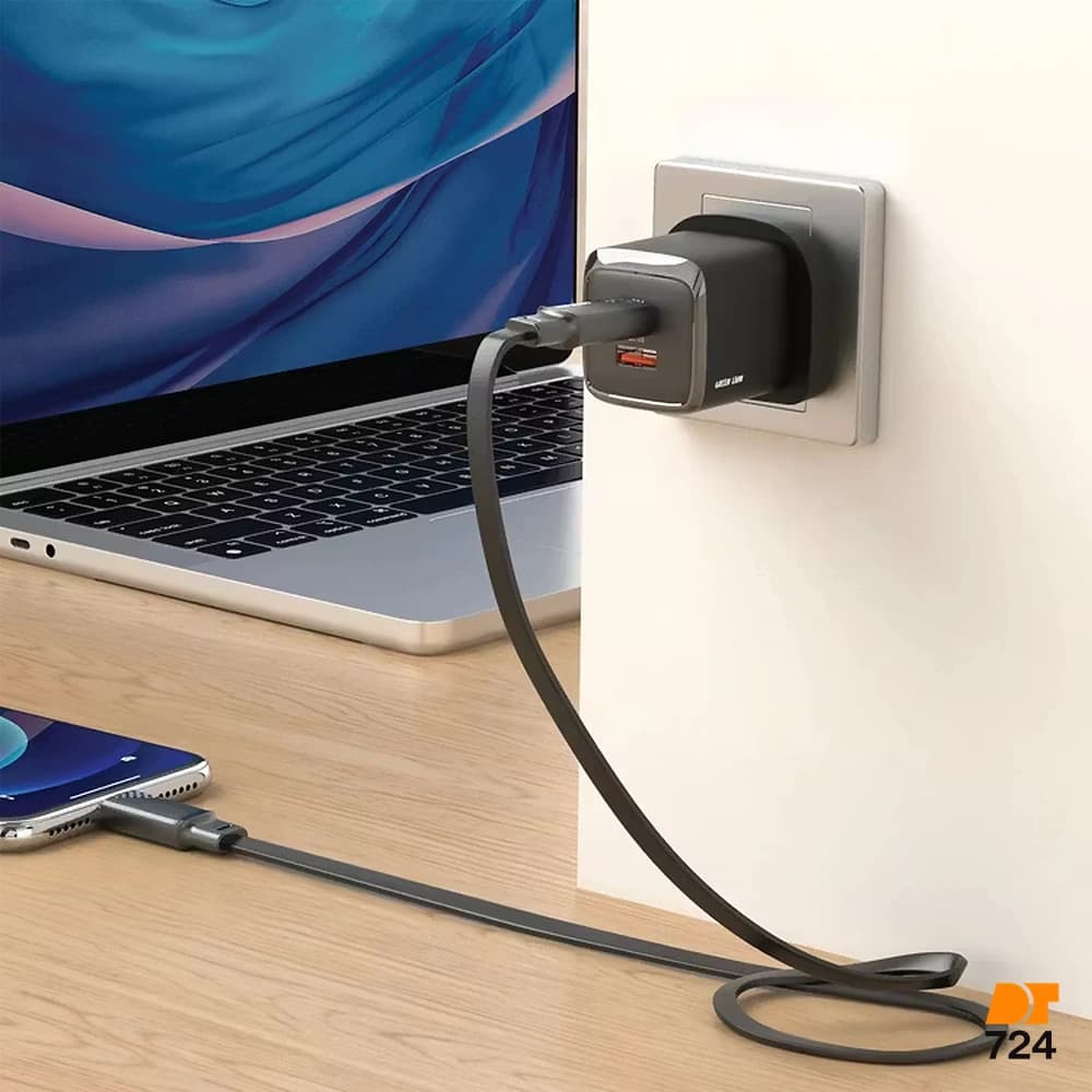 کابل شارژ تایپ سی به لایتنینگ گرین لاین مدل GNTPE1MC2LBK — تصویر ۴