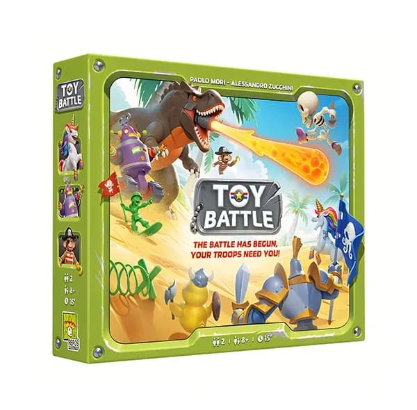 بازی فکری بردگیم استراتژی دو نفره چهارپایه مدل TOY BATTLE طرح نبرد اسباب بازی‌ها با مدت زمان 30 دقیقه و درجه سختی آسان، تولید ایران