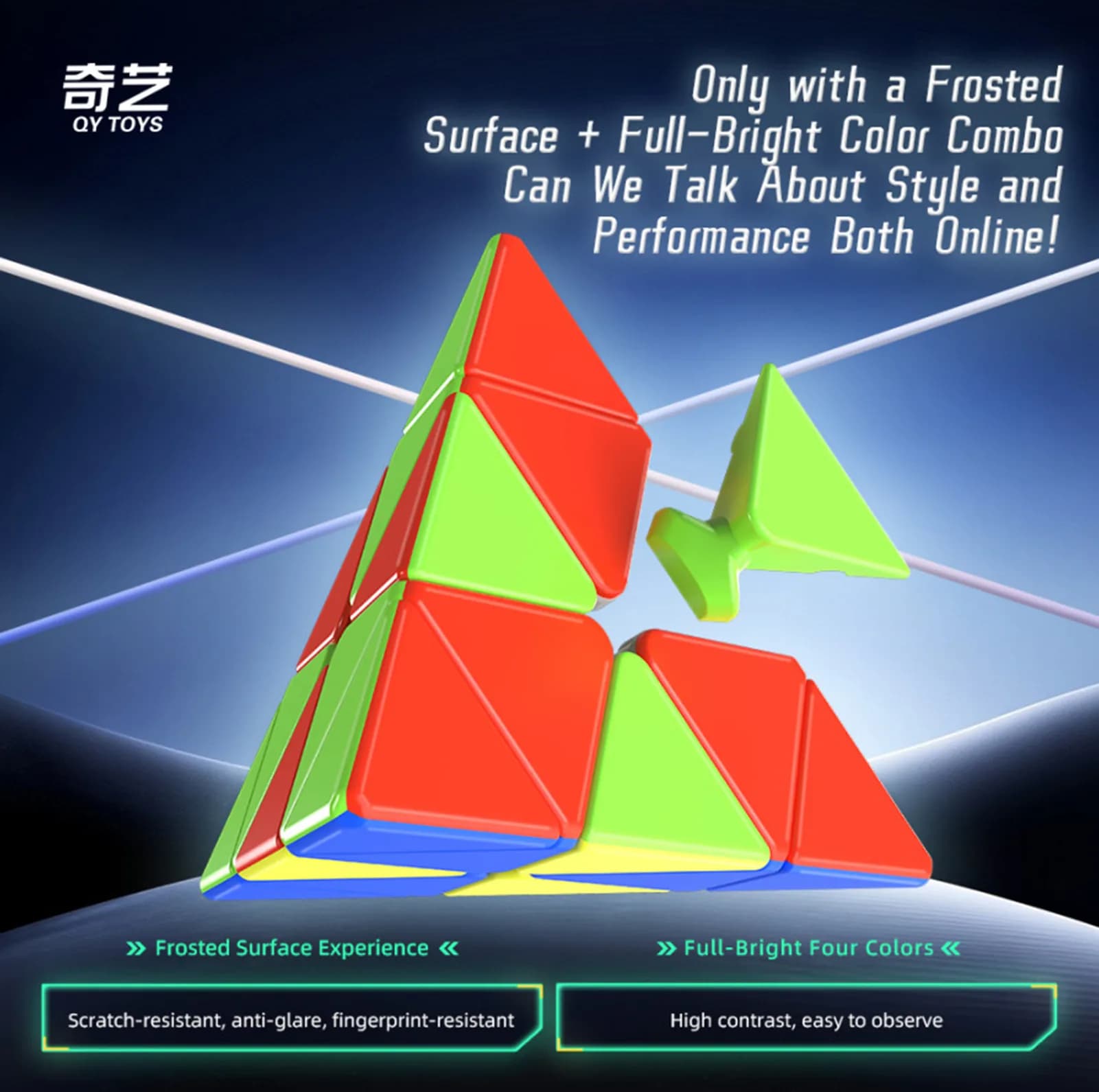 روبیک چی ای مدل هرم وریور مگنت کای وای 3×3 QY Warrior M Pyraminx — تصویر ۶