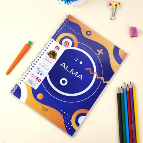 دفتر سیمی 60 برگ طرح کلاسیک Nahal Alma کد 7616 — تصویر ۵