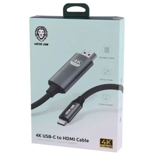 کابل تبدیل Type-C به HDMI 4K گرین لاین GN4KTCHDMIBK طول 2 متر — تصویر ۵