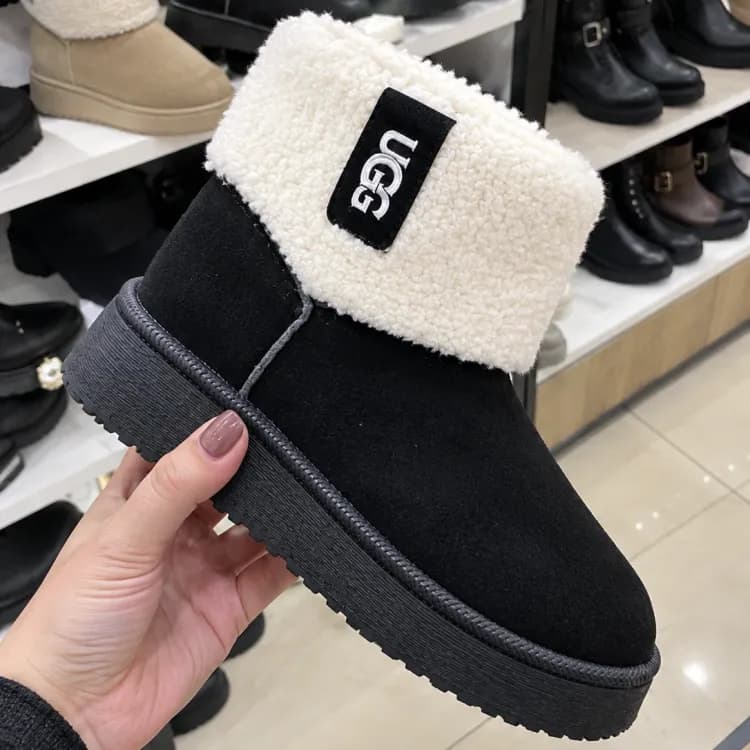آگ کوتاه زنانه جدید مدل پلنگی و ساده | بوت UGG کوتاه شیک و راحت — تصویر ۴