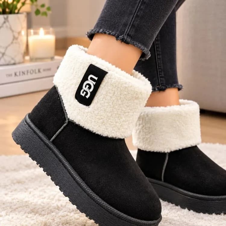 آگ کوتاه زنانه جدید مدل پلنگی و ساده | بوت UGG کوتاه شیک و راحت — تصویر ۲