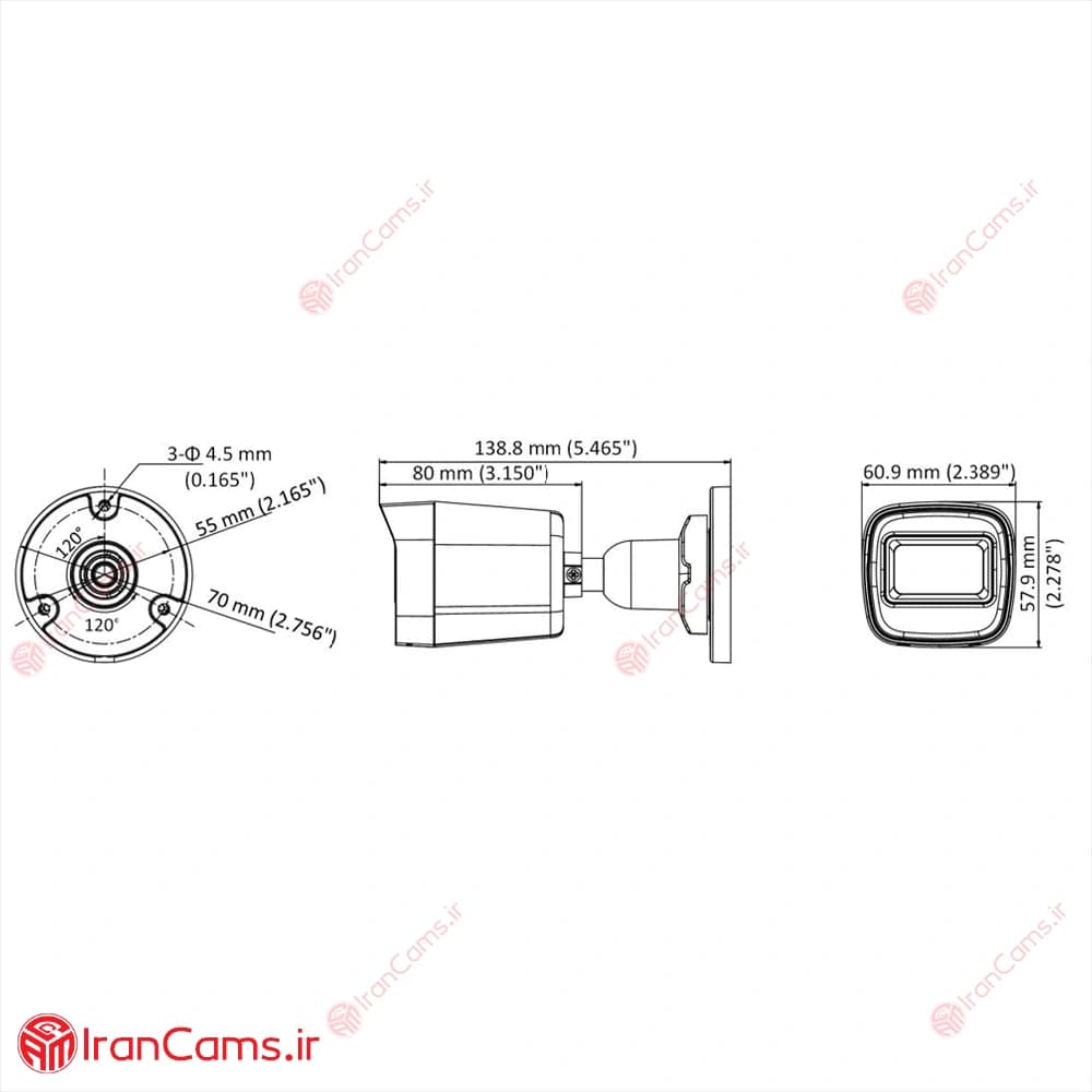 دوربین مداربسته بولت 2 مگاپیکسل هایک ویژن DS-2CE16D0T-EXIF — تصویر ۴