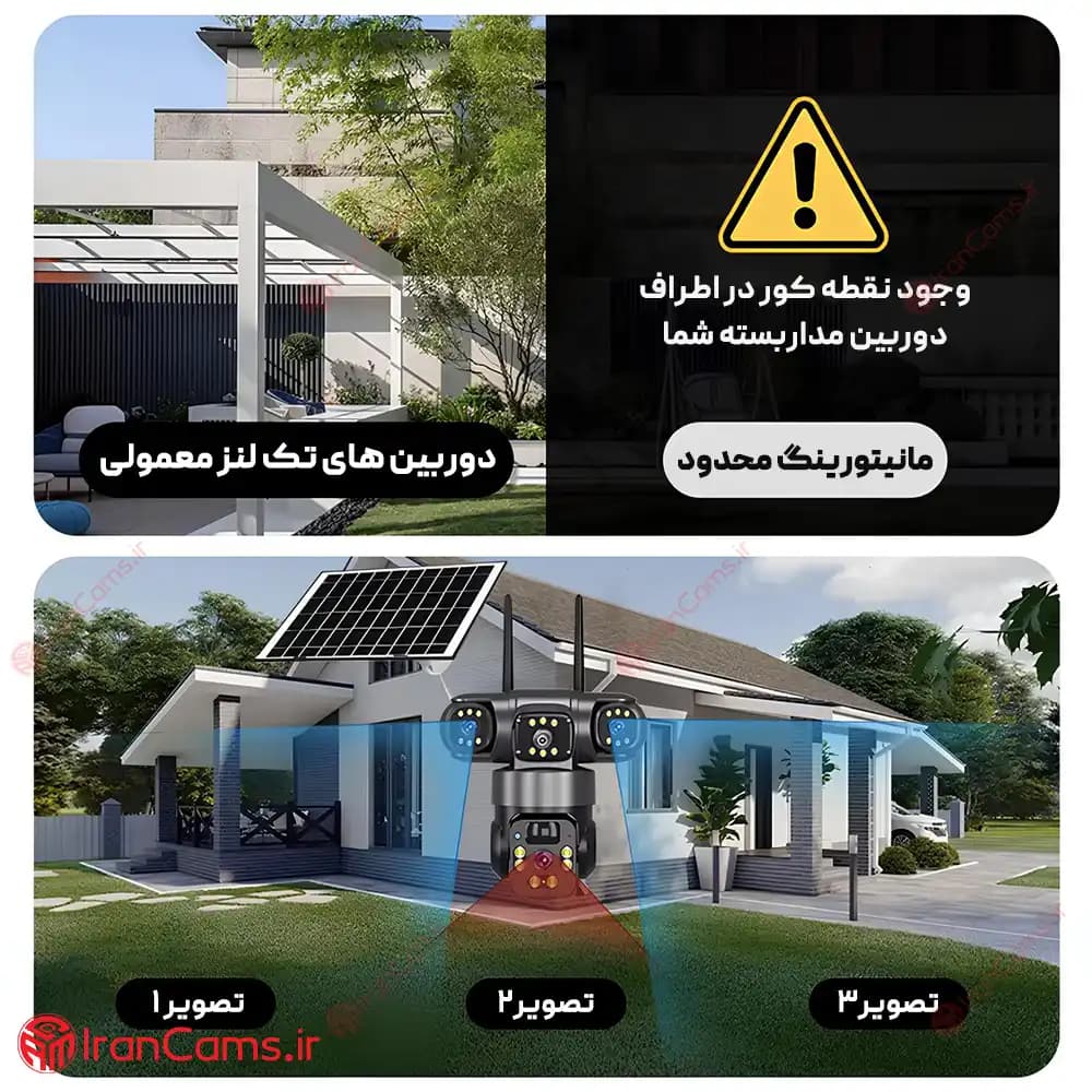 دوربین سیمکارتی خورشیدی 12 مگاپیکسل 3 لنز O-KAM PRO مدل TZ3 — تصویر ۲