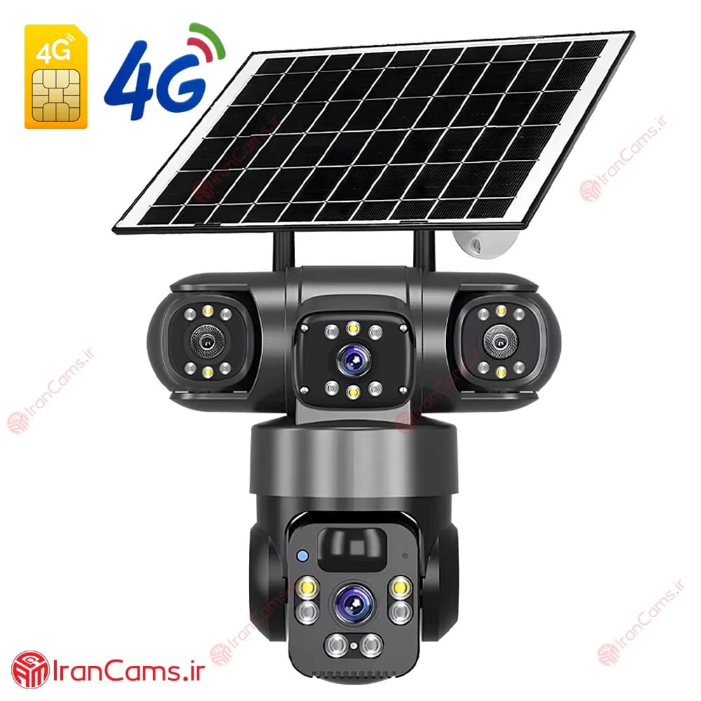 دوربین بی سیم سیمکارتی خورشیدی 8 مگاپیکسل 2 لنز V380 مدل P15