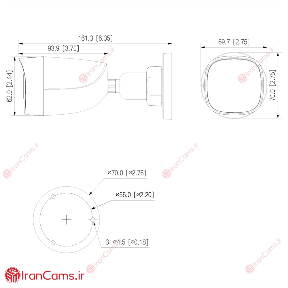 دوربین مداربسته بولت 2 مگاپیکسلی داهوا DH-HAC-HFW1239CP-IL-A — تصویر ۶