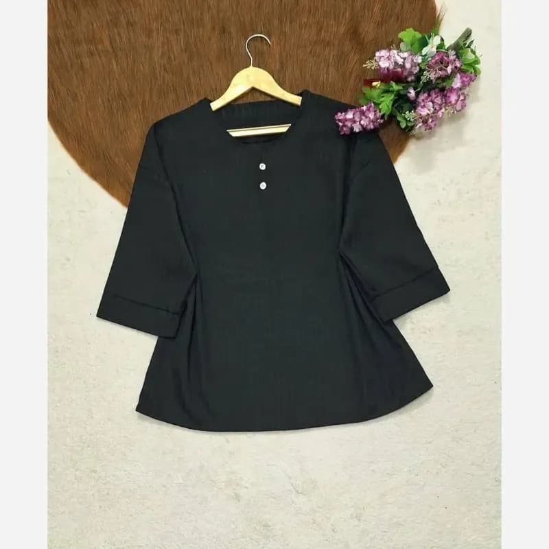 شومیز یقه کوبایی کریشه کریستالی اصل درجه یک فری سایز 38 تا 46 — تصویر ۷