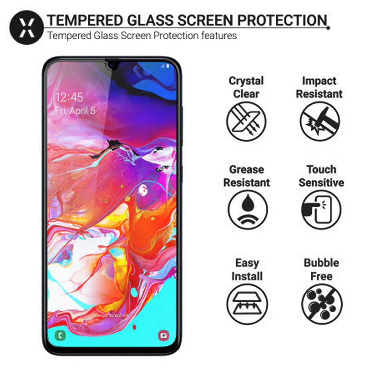 محافظ صفحه نمایش هورس مدل UCC مناسب برای گوشی موبایل سامسونگ Galaxy A70 — تصویر ۳