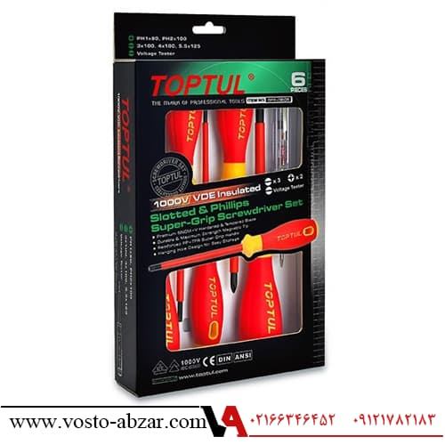 ست پیچ گوشتی 6 عددی ضد برق تاپ تول مدل GFE-0605