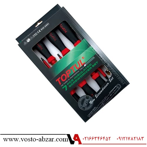 ست پیچ گوشتی 7 عددی ضد برق تاپ تول مدل GAAE0704 — تصویر ۲