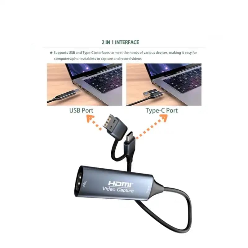 ارت کپچر HDMI ای نت (Enet) مدل CAH600 USB/TC — ضبط و استریم 4K با پورت USB 3.0 و Type-C دوکاره — تصویر ۲