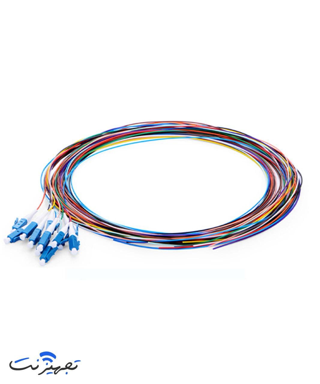 پیگتیل فیبر نوری LC سینگل مود UPC رنگی نگزنس 900 میکرون