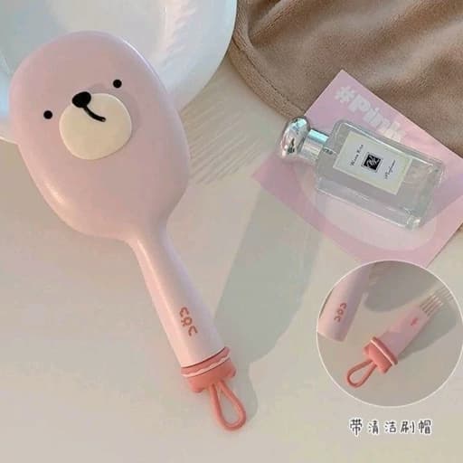 شانه مو مدل خرسی جوجه کیوت فانتزی همراه با جای آویز و بیلبیلک جداشونده برای پاکسازی شانه و برس کیوت فانتزی پینترستی