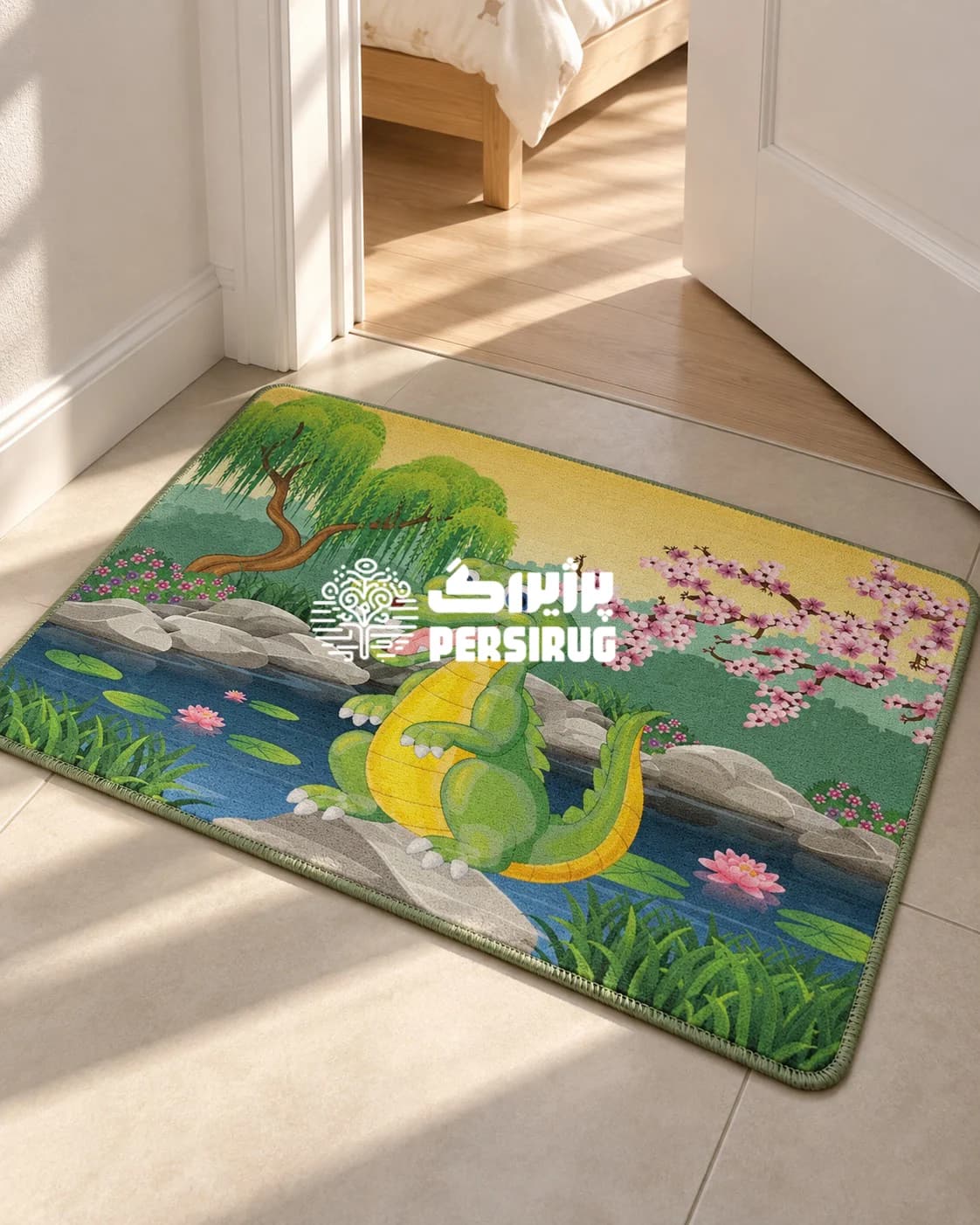 پادری زیره چرمی تمساح و دریاچه نیلوفر