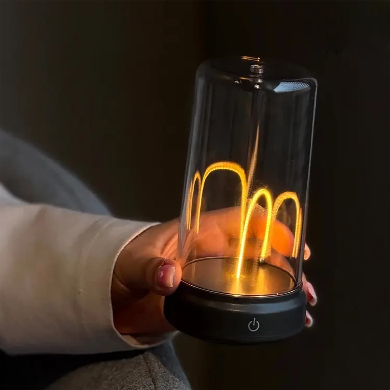 چراغ خواب شارژی رومیزی دکوراتیو LED نخی مغناطیسی با کنترل لمسی — تصویر ۵