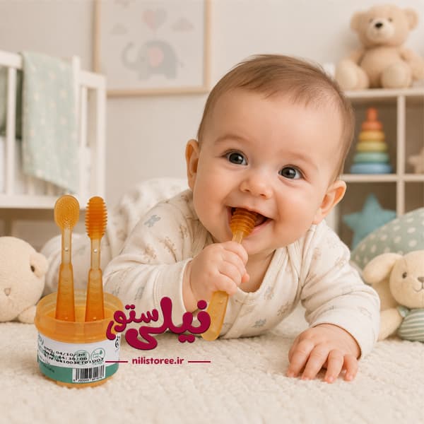 مسواک سیلیکونی پریمیوم نوزاد برند برس می Breath Mee