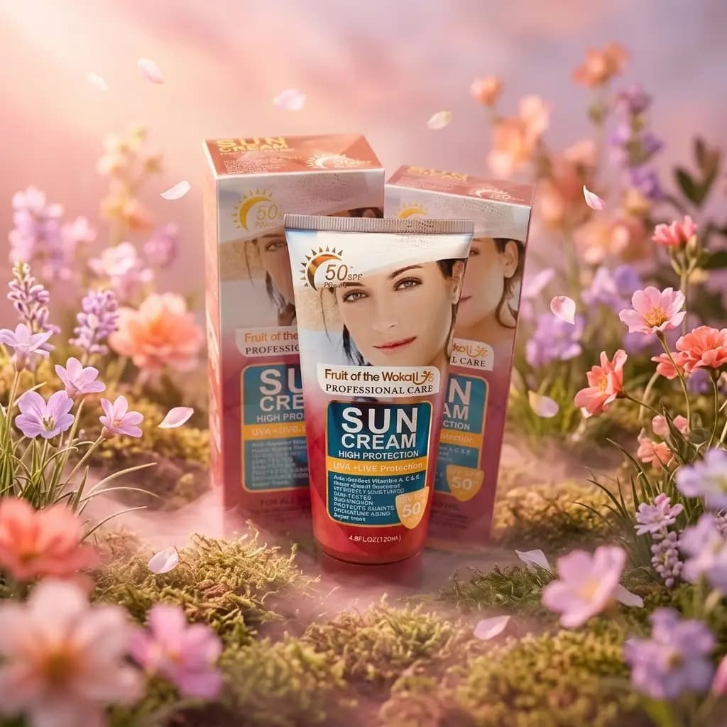 کرم ضد آفتاب آبرسان وکالی Wokali با SPF50 حجم ۱۳۰ میل