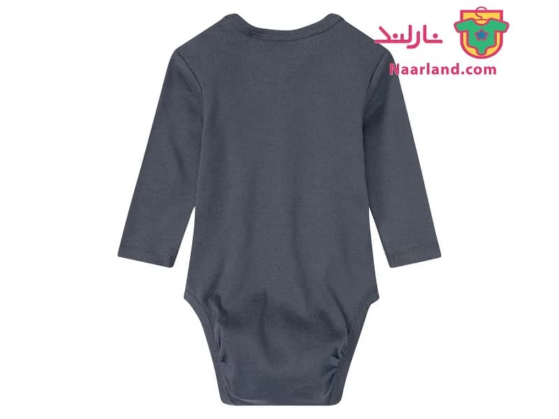 مجموعه ۳ عددی بادی زیر دکمه آستین بلند لوپیلو آبی سفید طوسی طرح زرافه — تصویر ۸