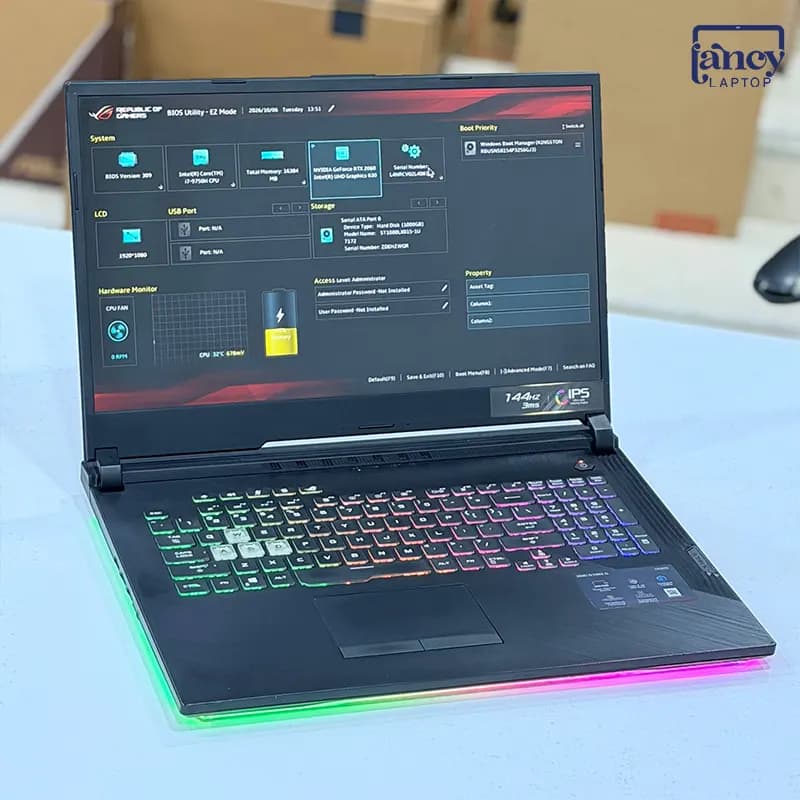 لپ تاپ استوک 17.3 اینچی ایسوس ROG Strix G731G Core i7-9750H 16GB 256GB SSD 1TB HDD RTX 2060 6GB FHD 144Hz — تصویر ۳