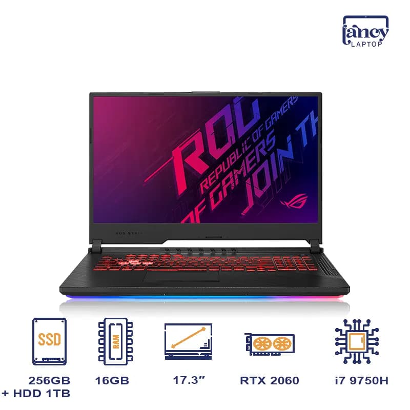 لپ تاپ استوک 17.3 اینچی ایسوس ROG Strix G731G Core i7-9750H 16GB 256GB SSD 1TB HDD RTX 2060 6GB FHD 144Hz