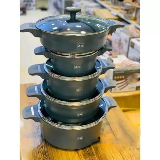 سرویس قابلمه 10 پارچه برند زیو طرح پرمیوم مدل ZCS-8580 ‏ — تصویر ۲