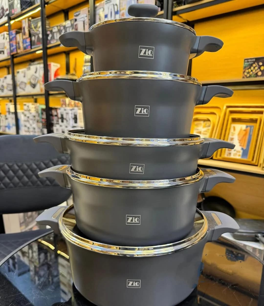 سرویس قابلمه 10 پارچه برند زیو طرح پرمیوم مدل ZCS-8580 ‏ — تصویر ۷