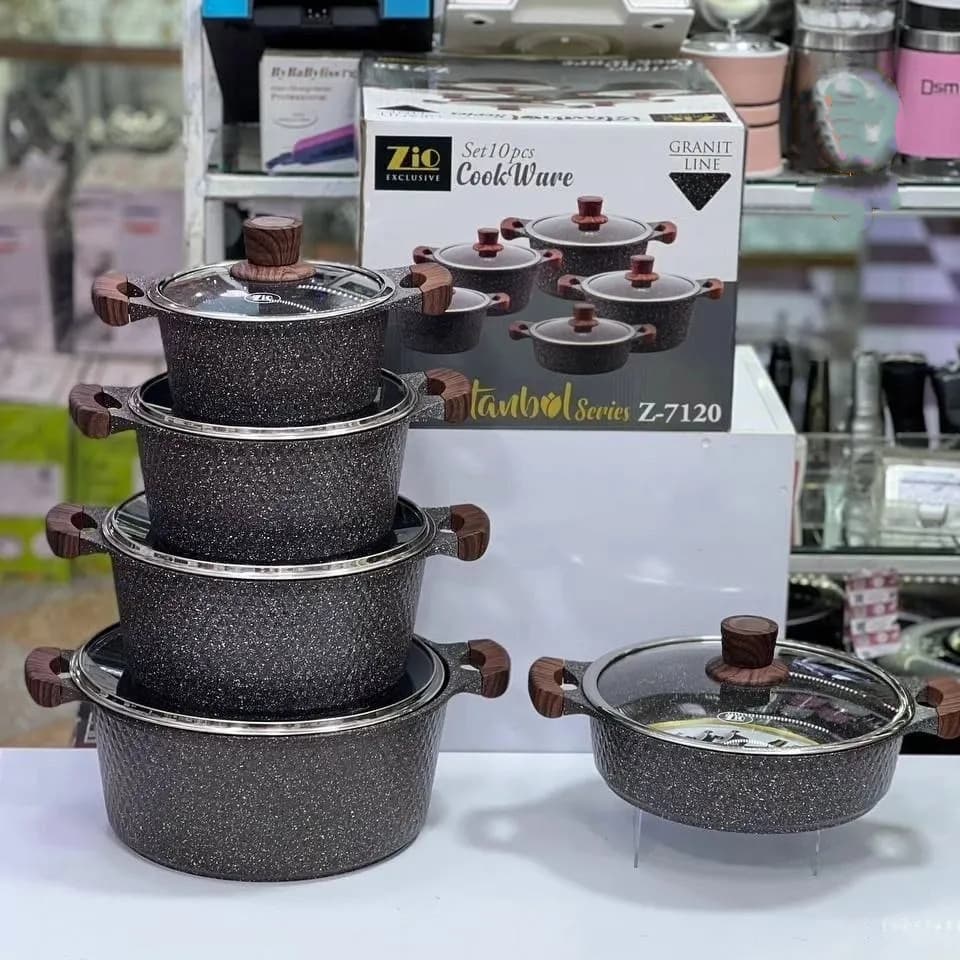 سرویس قابلمه 10 پارچه برند زیو سری ونوس مدل Z-7130 ‏ — تصویر ۲