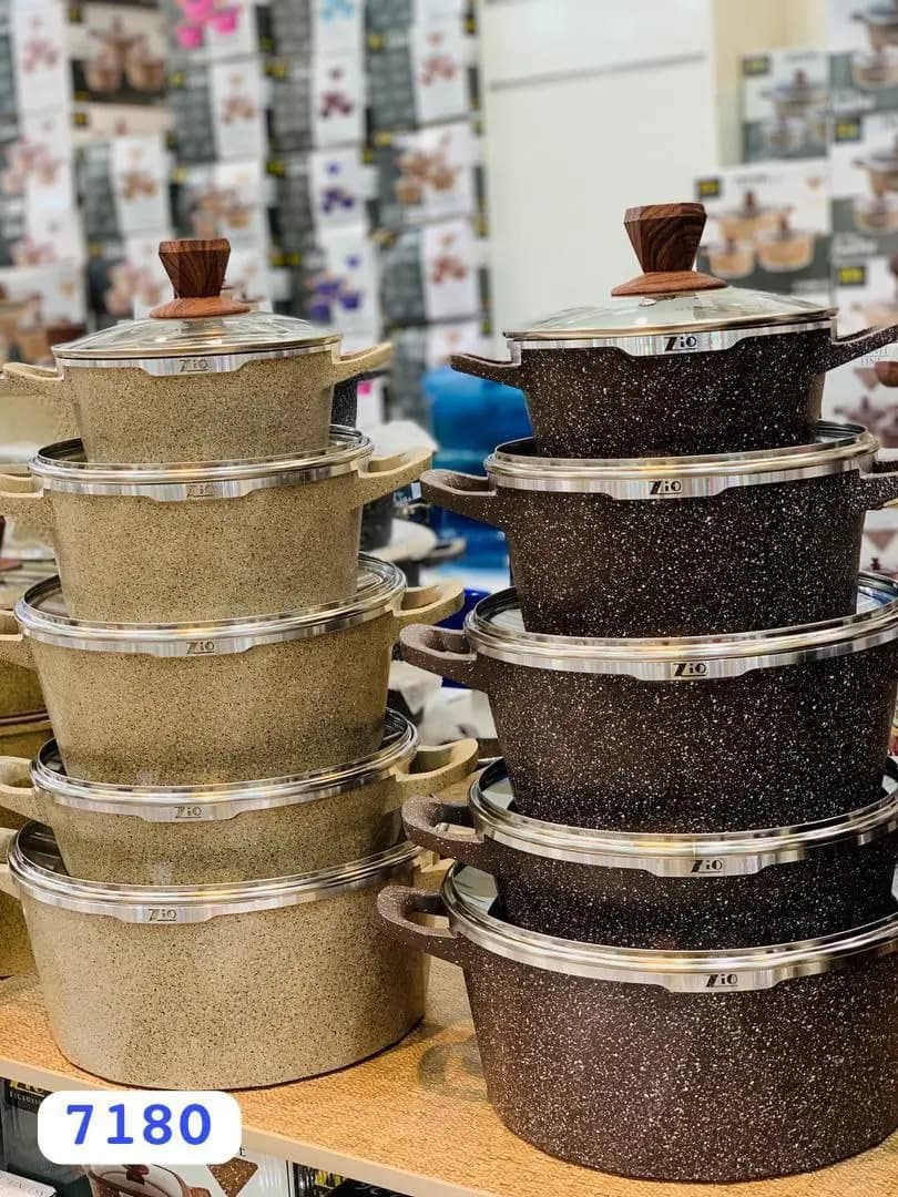 سرویس قابلمه زیو ده پارچه طرح میلانو مدل Z-7180 — تصویر ۳