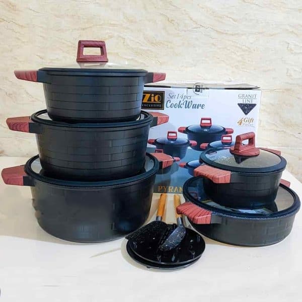 سرویس قابلمه گرانیتی 10 پارچه زیو مدل ZCS-8530 ‏ — تصویر ۵