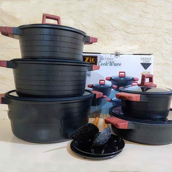 سرویس قابلمه گرانیتی 10 پارچه زیو مدل ZCS-8530 ‏ — تصویر ۸
