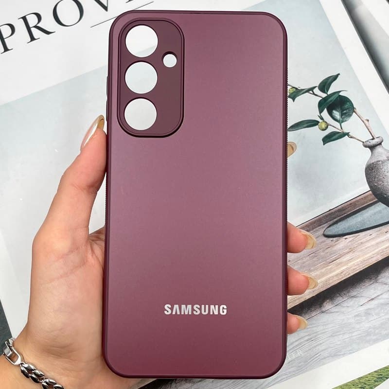 قاب گوشی Galaxy S23 FE سامسونگ اورجینال PVD ضدخش Magic Mask محافظ لنز دار زرشکی کد 269442
