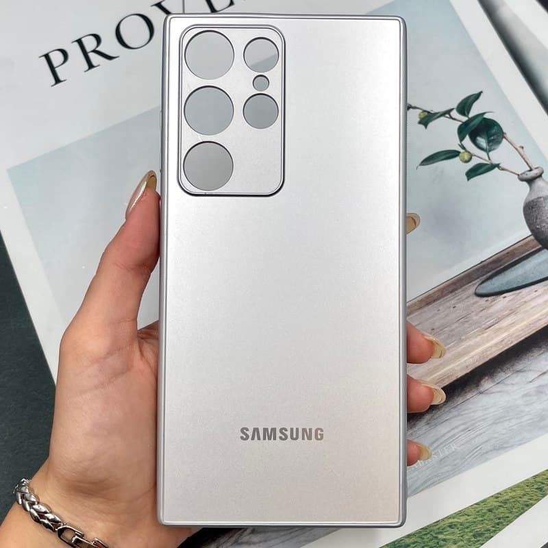 قاب گوشی Galaxy S23 Ultra سامسونگ اورجینال PVD ضدخش Magic Mask محافظ لنز دار نقره ای کد 206360