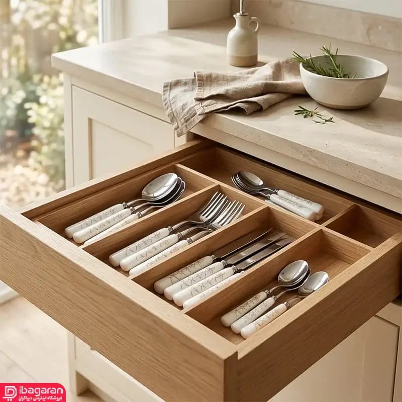 سرویس قاشق و چنگال ریما طرح حلقه ای طلایی مدل 13415