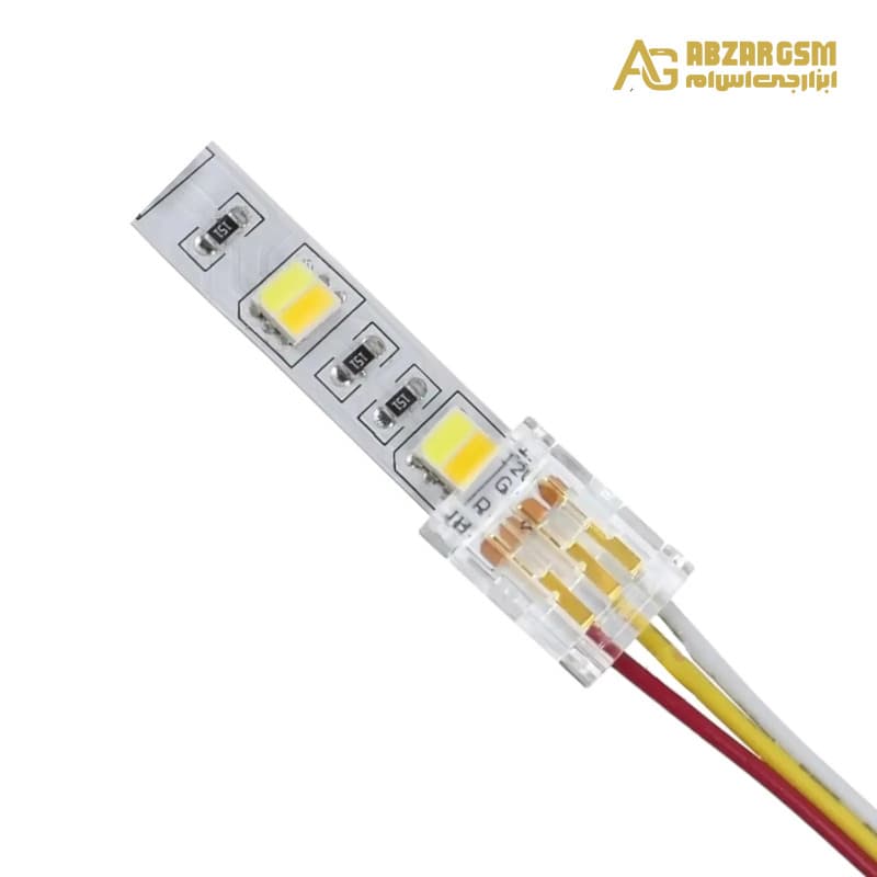 کانکتور ریسه LED نواری 180 درجه سایز 8mm سه پین سیم دار — تصویر ۳
