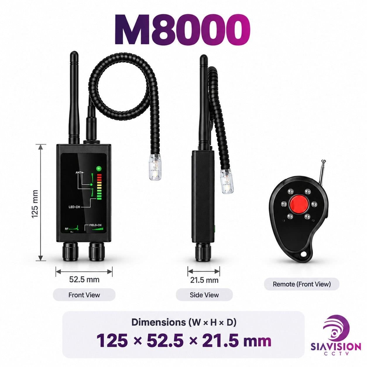 فرکانس یاب فوق حرفه ای مدل M8000(شنود یاب،دوربین مخفی یاب) — تصویر ۵