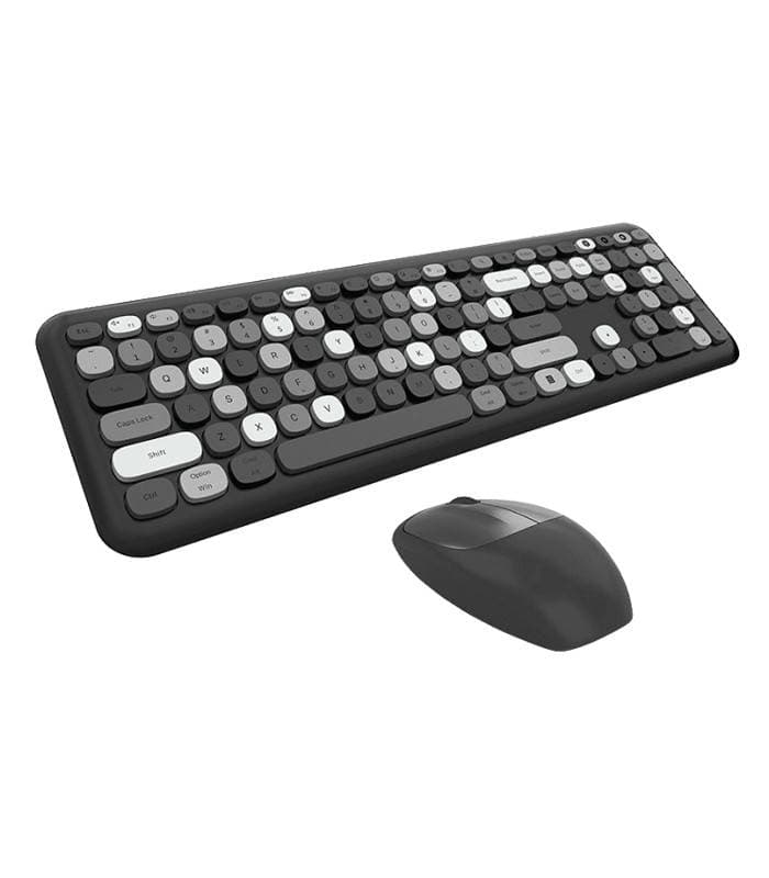 ماوس و کیبورد بی سیم مافی مدل 666Colorful Black Gray